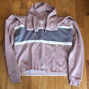 Pink Rose cropped hoodie